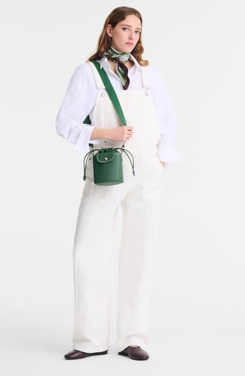 Longchamp Extra Small Le Pliage Xtra Worker Leather Bucket Bag In Green