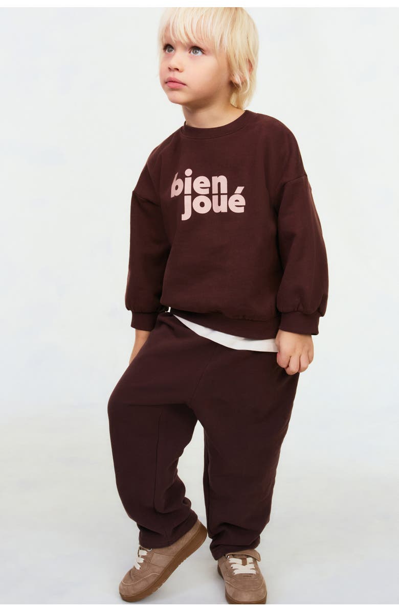 H&M Straight Cotton Joggers, Alternate, color, Brown