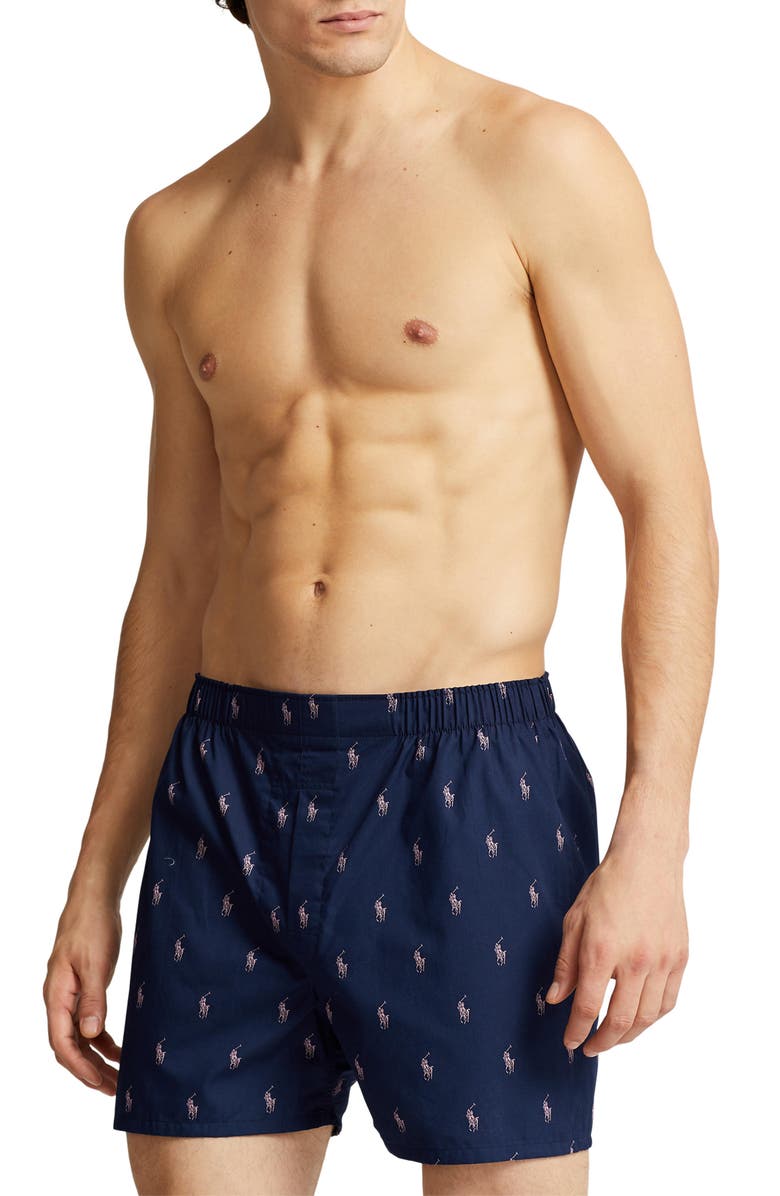 Polo Ralph Lauren Assorted 3-Pack Woven Cotton Boxers, Alternate, color,