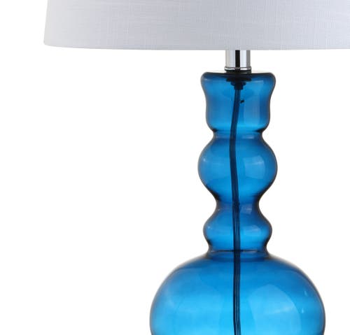 Jonathan Y Genie 28.5" Glass Led Table Lamp In Night Blue
