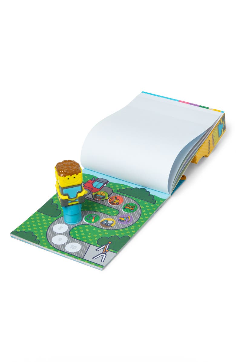 Melissa & Doug Sticker Wow! Construction Activity Pad & Sticker Stamp, Main, color,