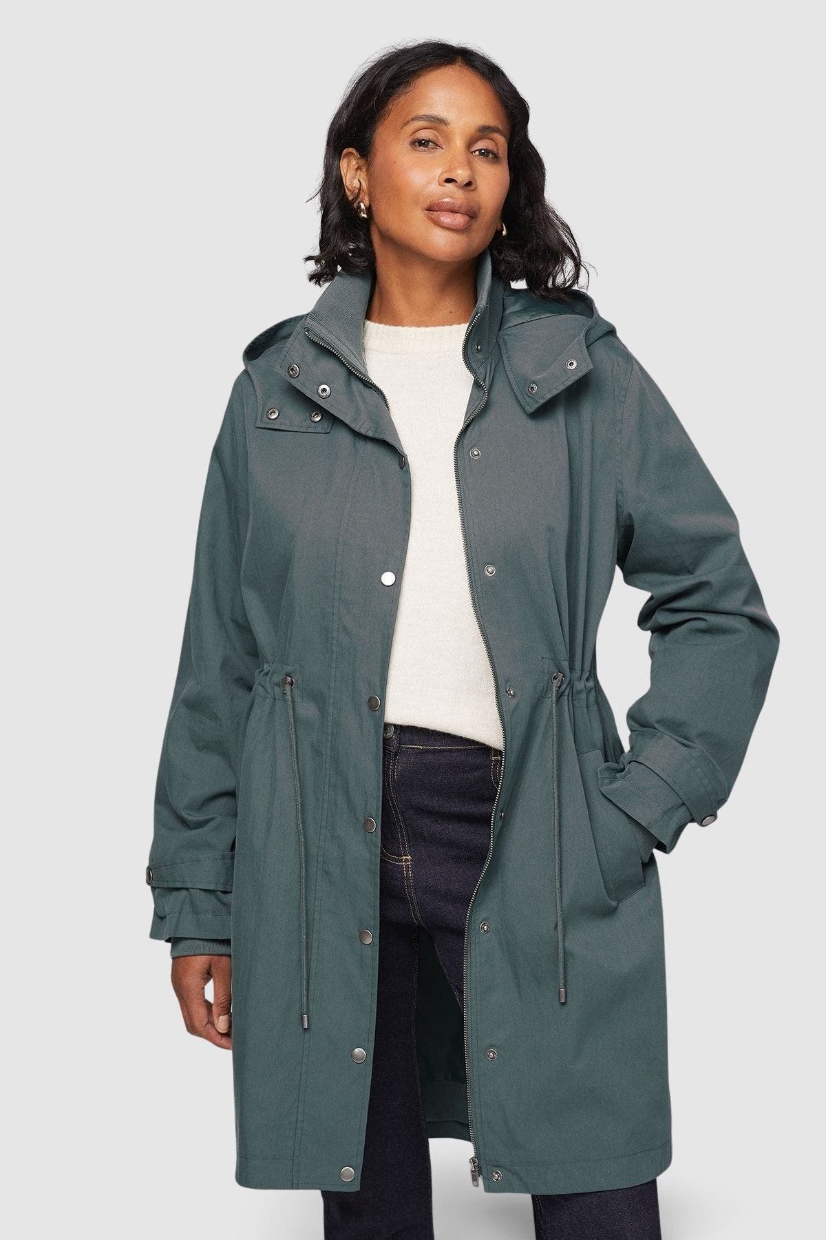 Knitted Collar Lightweight Coat - image 3