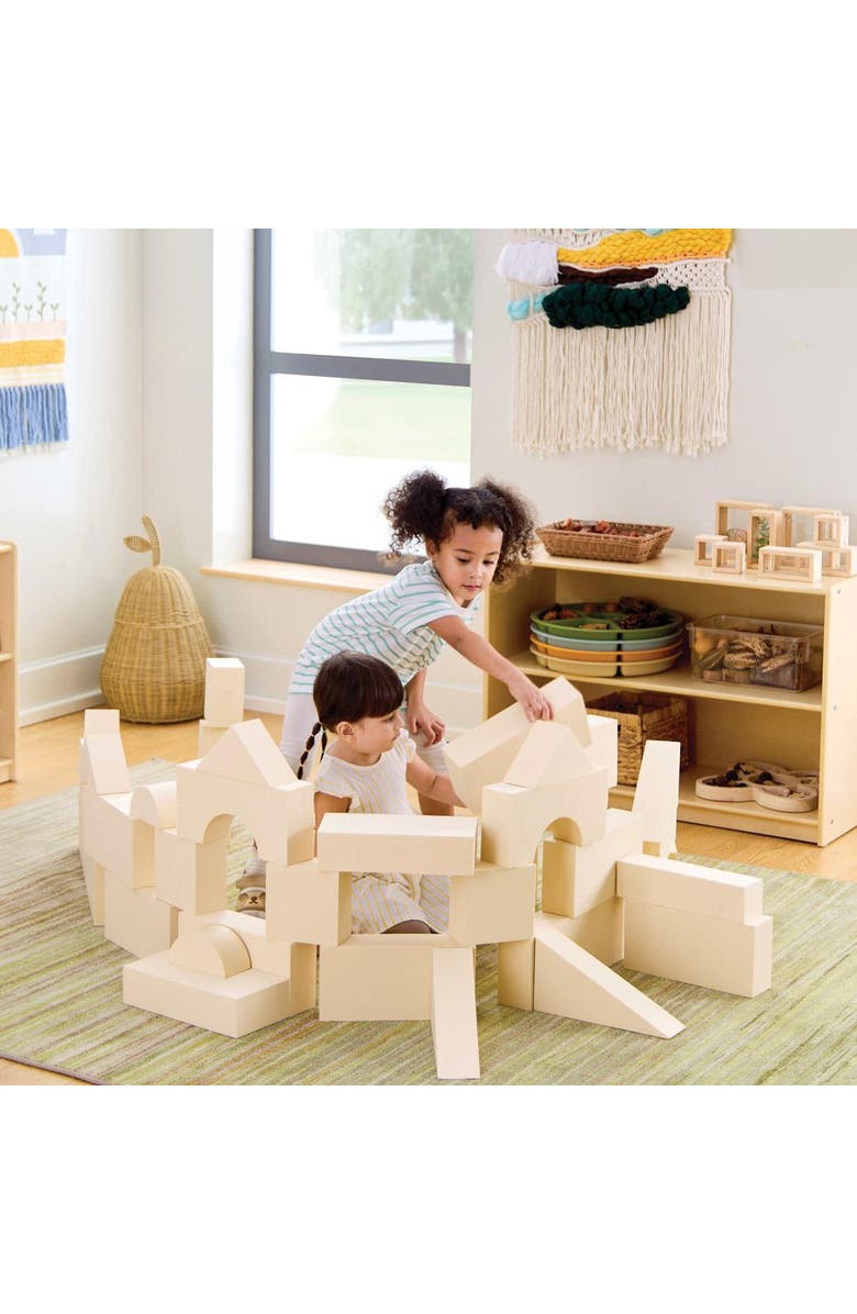 Kaplan Early Learning Company Jumbo Foam Blocks - Natural - 36 Pieces, Alternate, color, Beige
