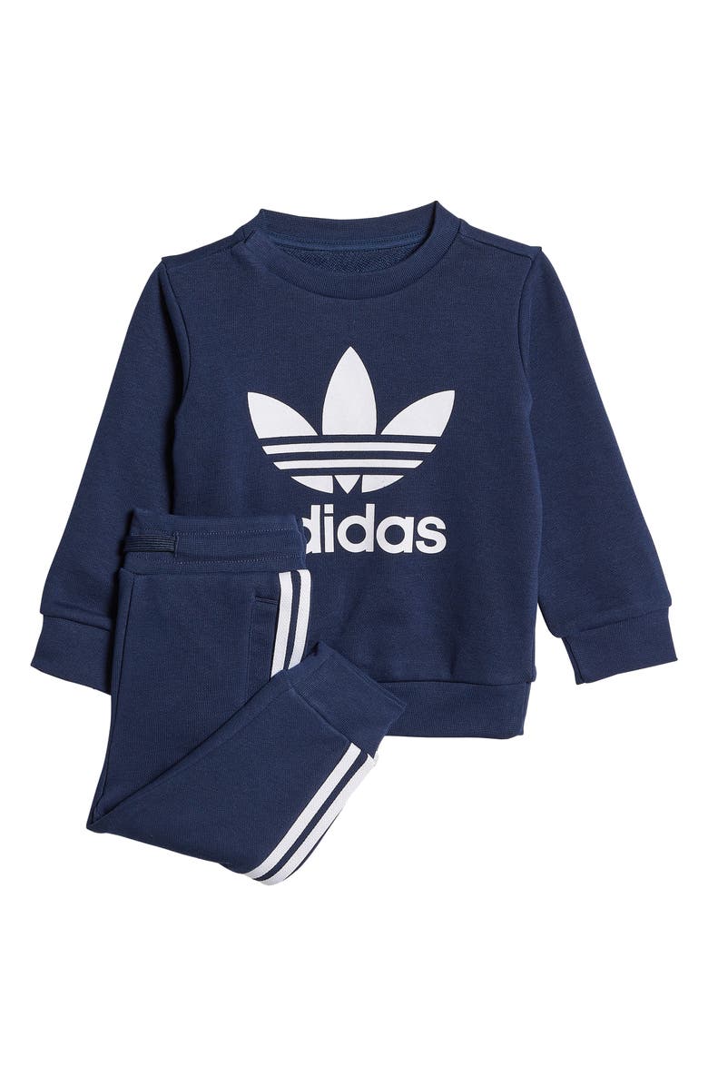 adidas Crewneck Sweatshirt & Joggers Set, Main, color, 