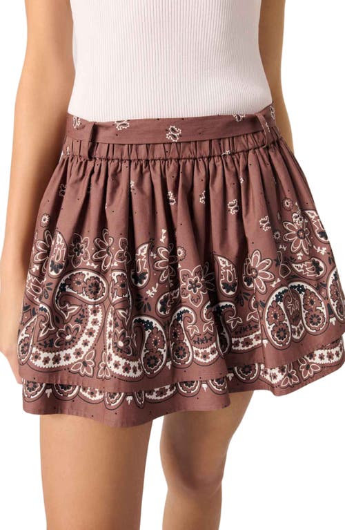 Maje Print Mini Skirt With Rhinestones