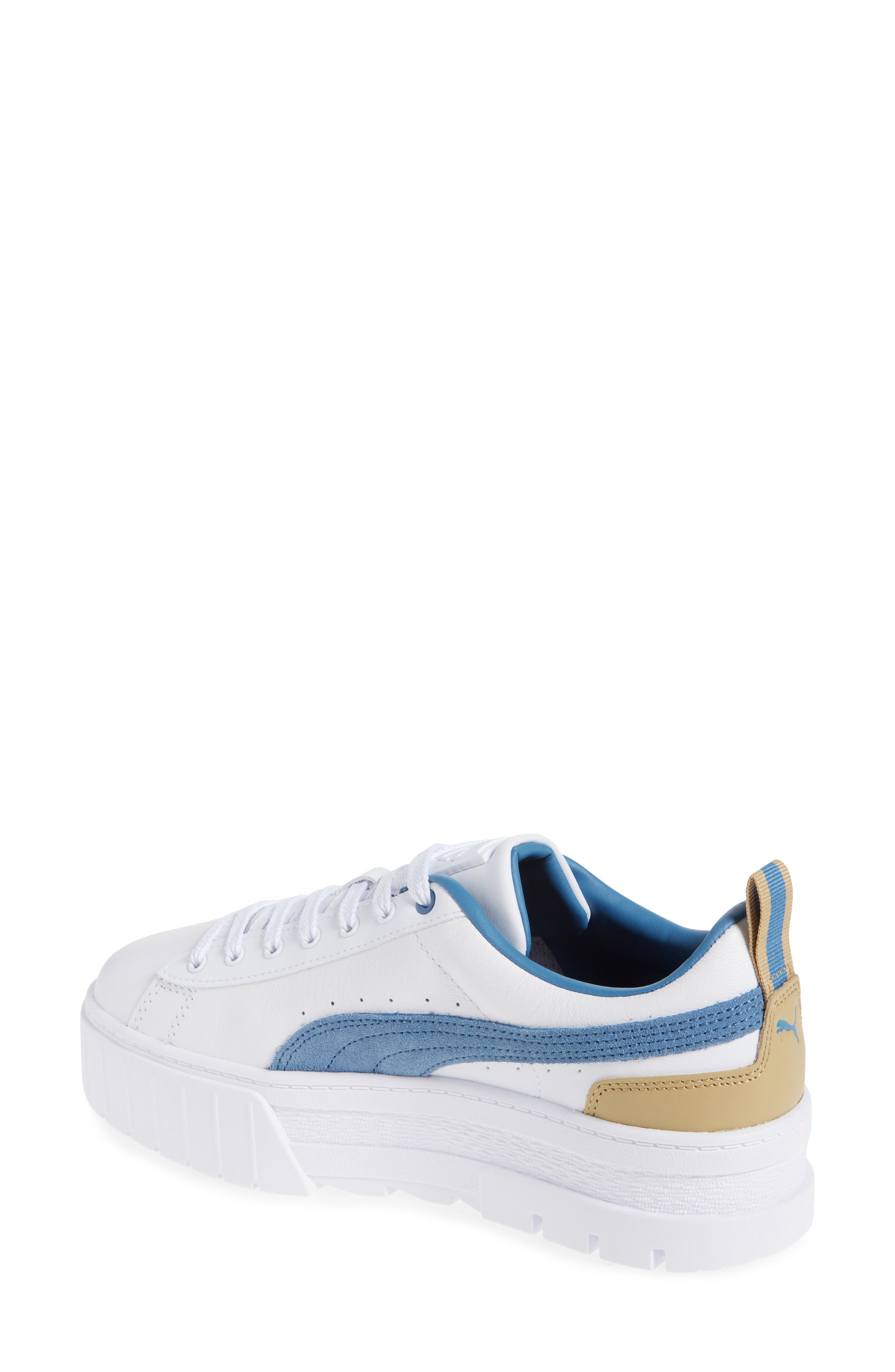 PUMA Mayze Classic Platform Sneaker, Alternate, color, Puma White-Blue Horizon