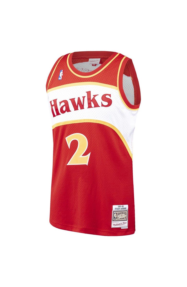 Mitchell & Ness Men's Mitchell & Ness Stacey Augmon Red Atlanta Hawks Hardwood Classics 1991-92 Swingman Jersey, Alternate, color, 