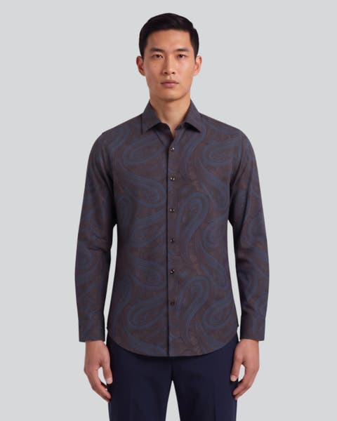 Paisley Badalona Mens Printed Cotton Long-sleeve Shirt