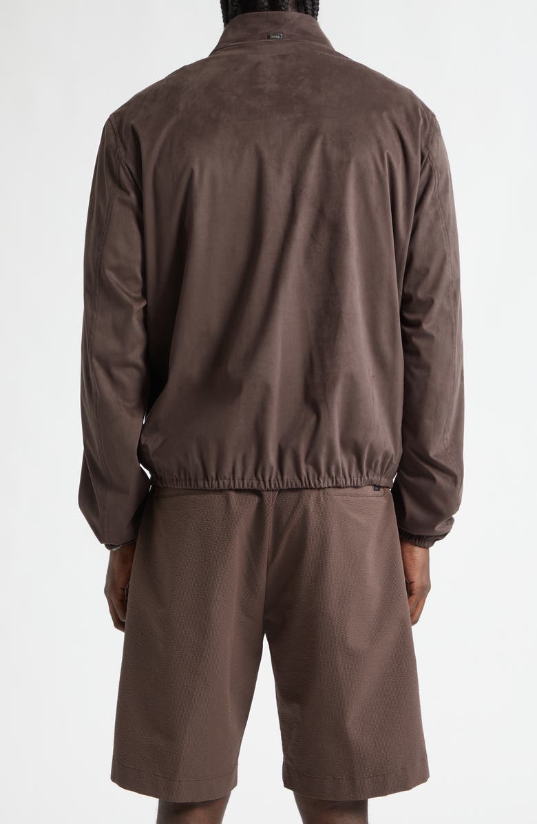 Herno Faux Suede Bomber Jacket, Alternate, color, 8993 Chocolate