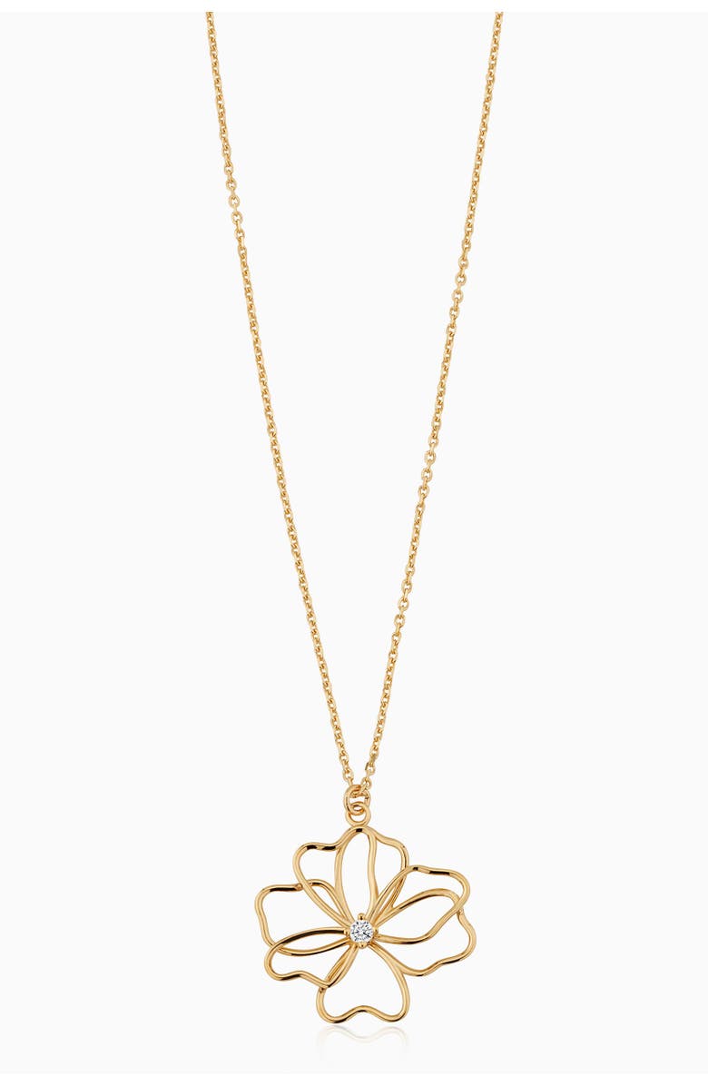 Oradina 14K Yellow Gold Full Bloom Pendant Necklace, Main, color, Yellow Gold