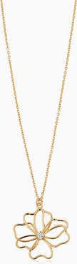 Oradina 14K Yellow Gold Full Bloom Pendant Necklace