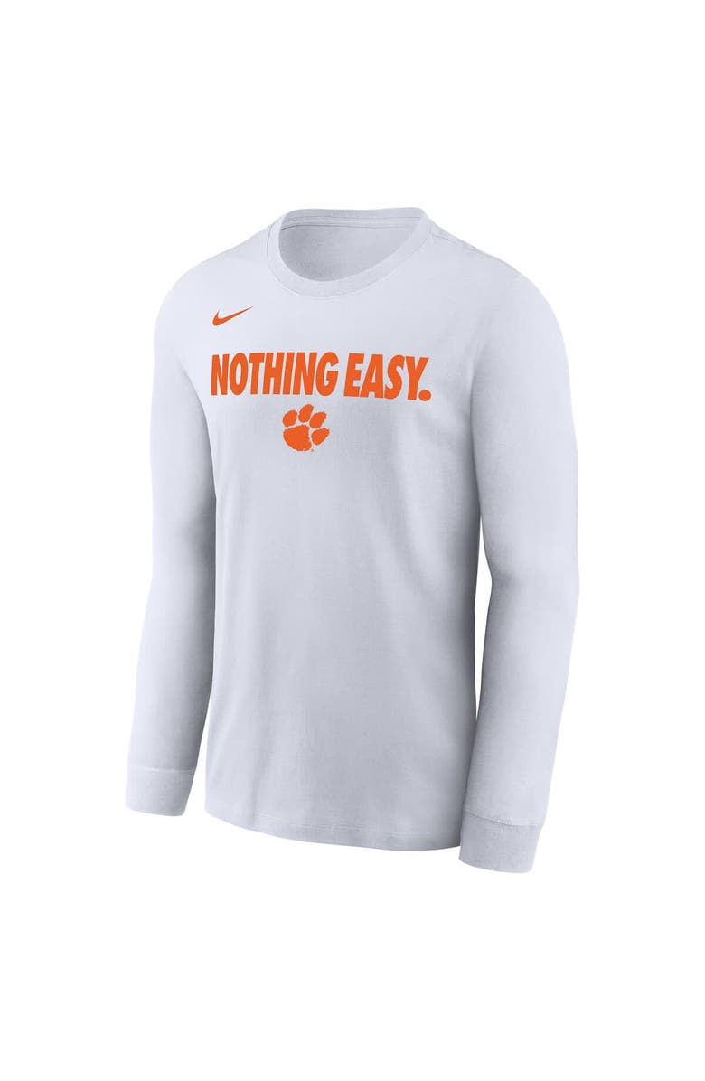 Nike Men's Nike White Clemson Tigers 2025 On-Court Bench Long Sleeve T-Shirt, Alternate, color, 