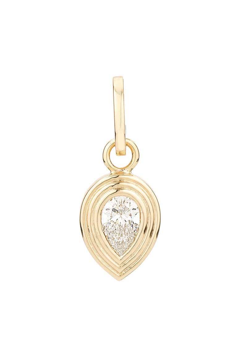 Groovy Pear Cut Charm, Main, color, 14K YELLOW GOLD