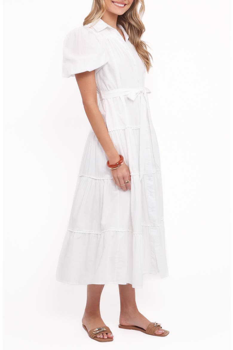Louella Tie Waist Tiered Maxi Dress, Alternate, color, WHITE
