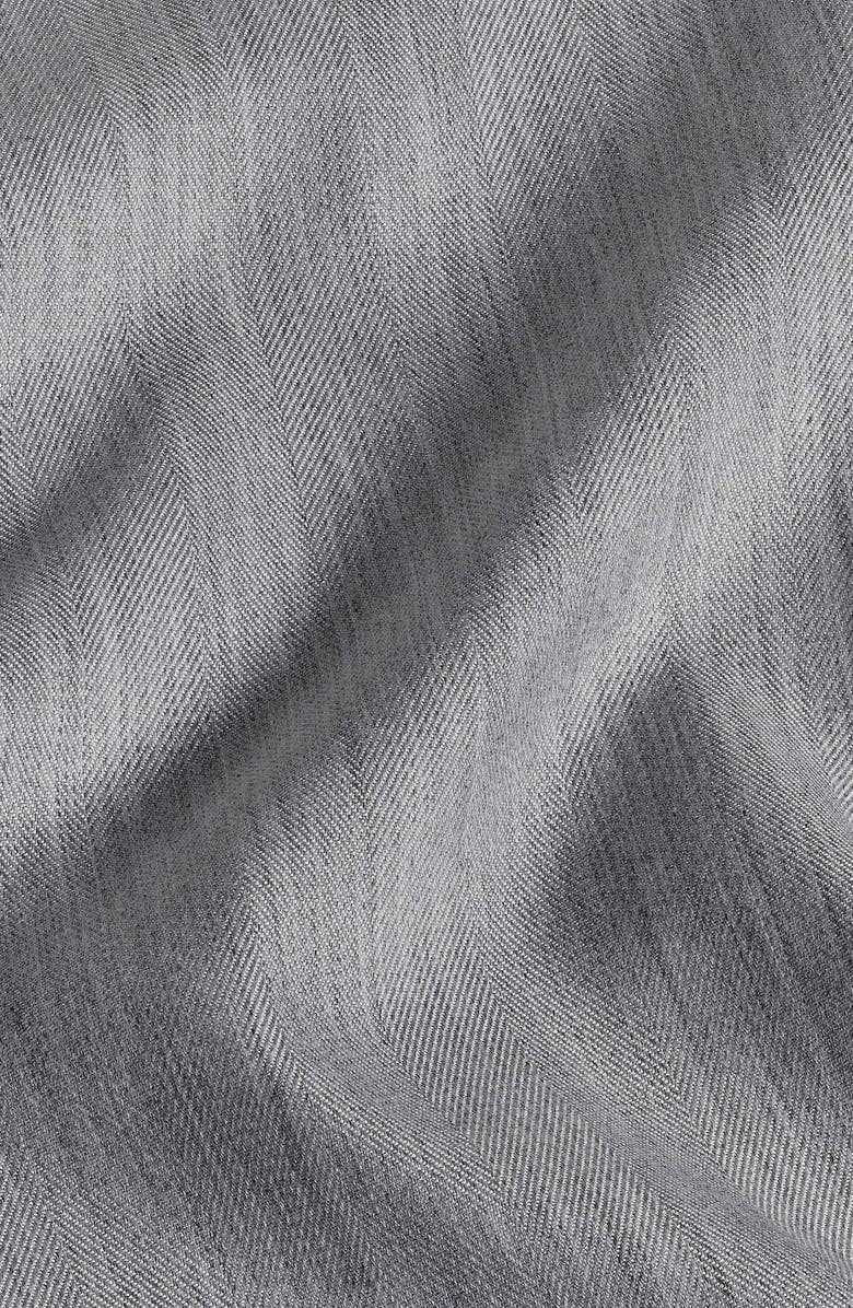 David Donahue Spread Collar Herringbone Sport Shirt, Alternate, color, Pearl