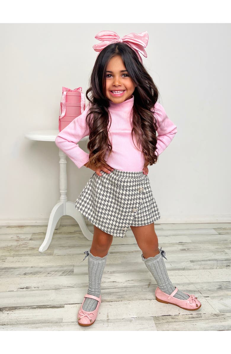Mia Belle Girls Ready Turtleneck Top and Skort Set, Alternate, color, Grey