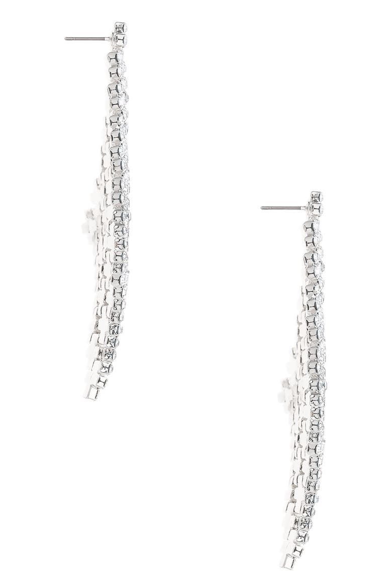 Swinging Crystal Drop Earrings, Alternate, color, SILVER