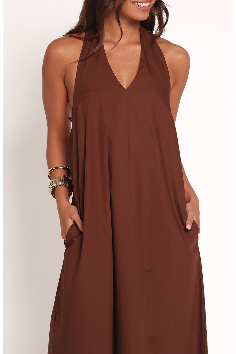 Kaida Halter Maxi Dress, Alternate, color, ESPRESSO