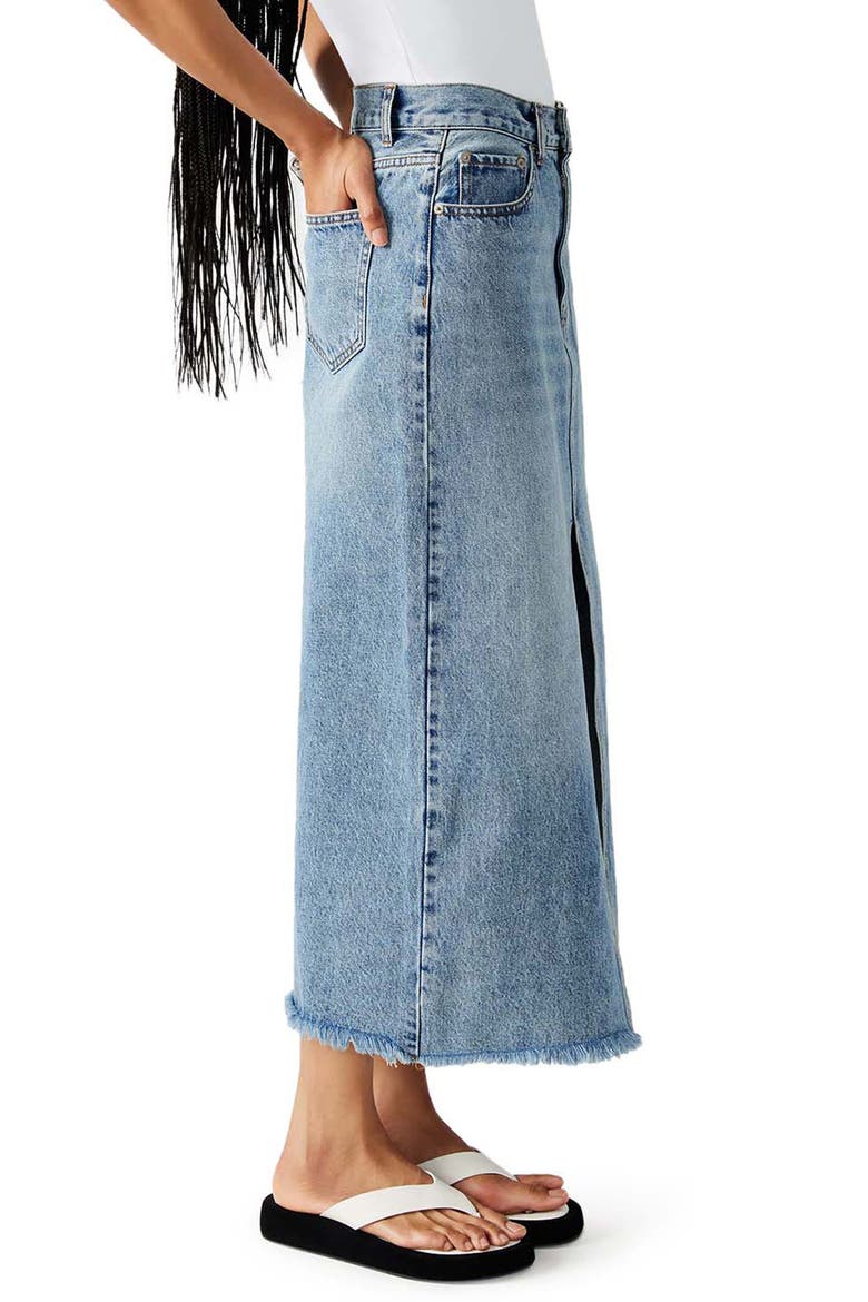Avani Front Slit Denim Skirt, Alternate, color, LIGHT BLUE