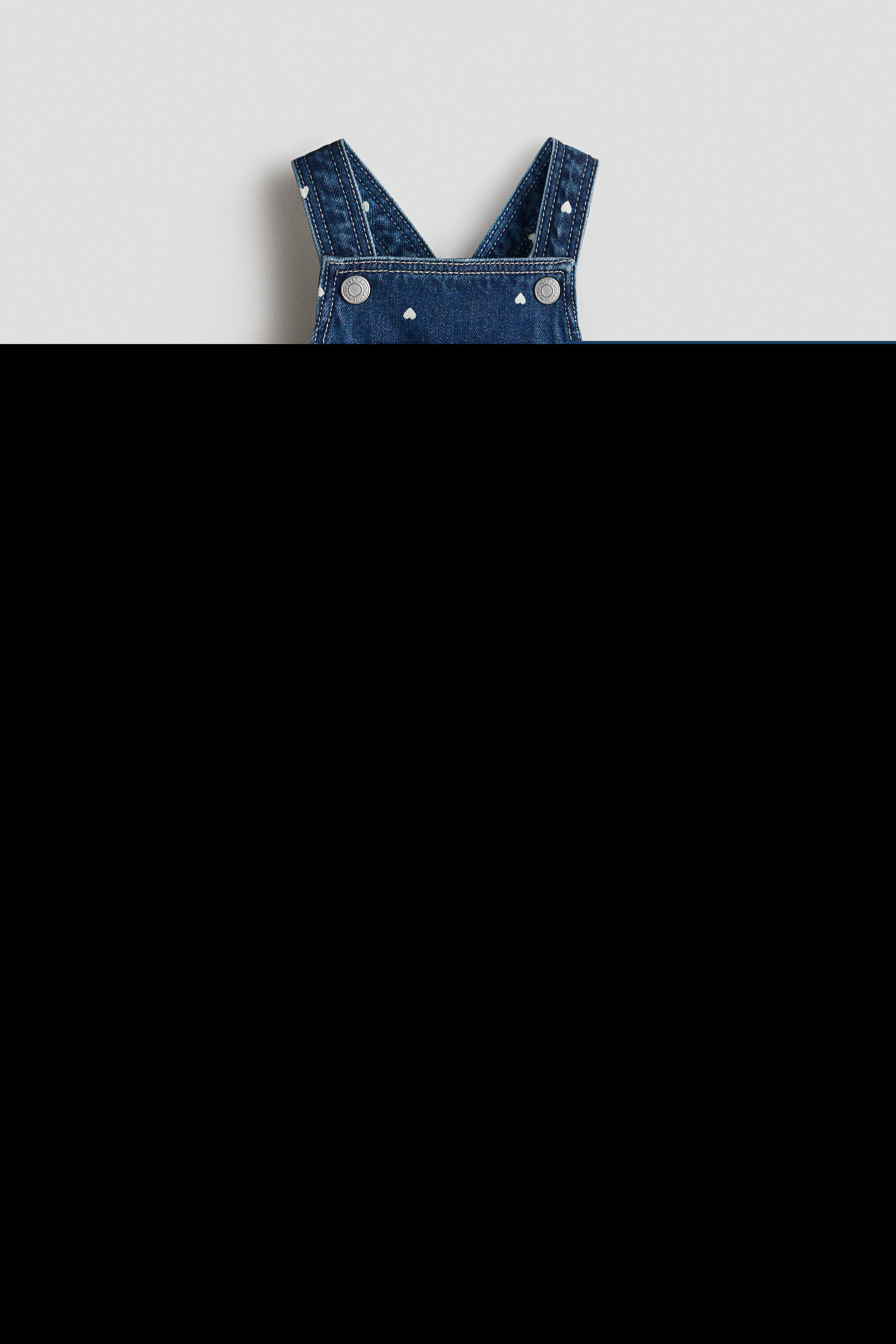 Printed Denim Overalls, Alternate, color, Dark blue/hearts