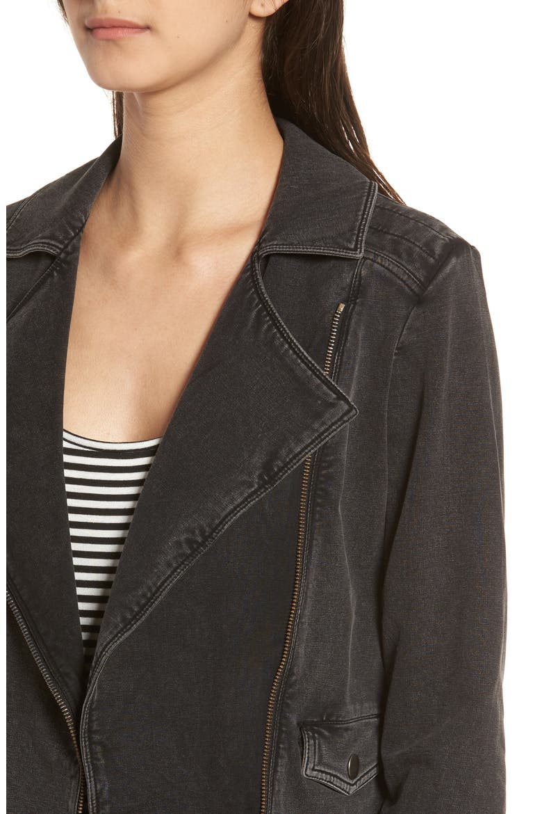 Knit Moto Jacket, Alternate, color, BLACK