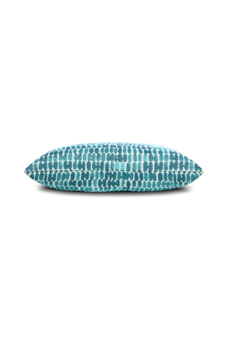Thumbprint Indoor & Outdoor Woven Accent Pillow, Alternate, color, Aruba