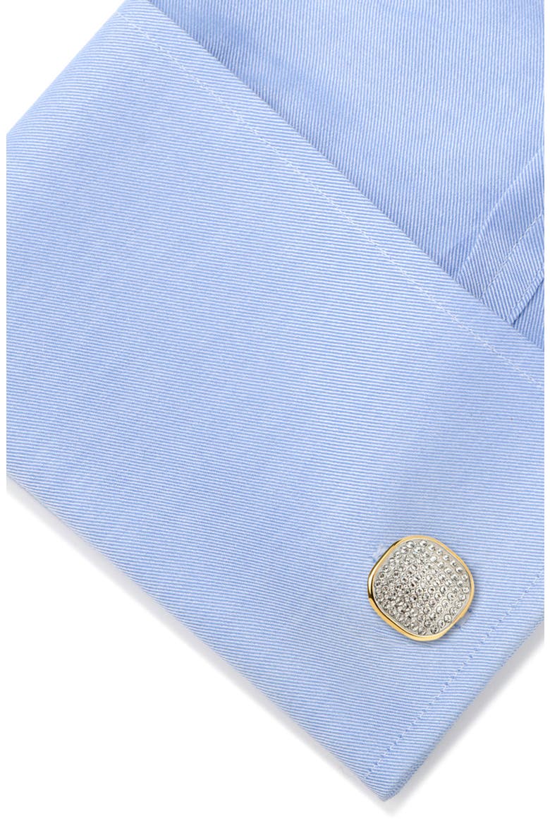 Pavé Crystal Cuff Links, Alternate, color, GOLD
