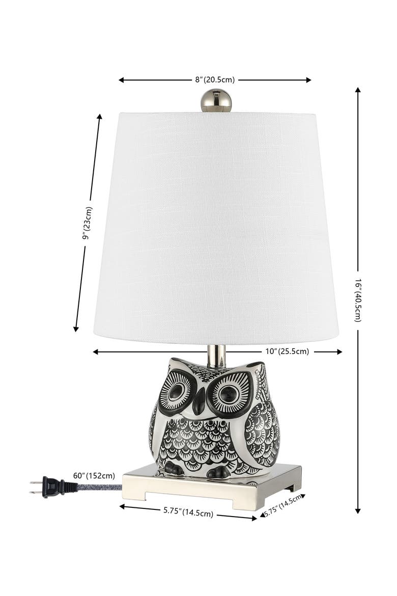 Justina Ceramic Mini LED Table Lamp, Alternate, color, Black/White