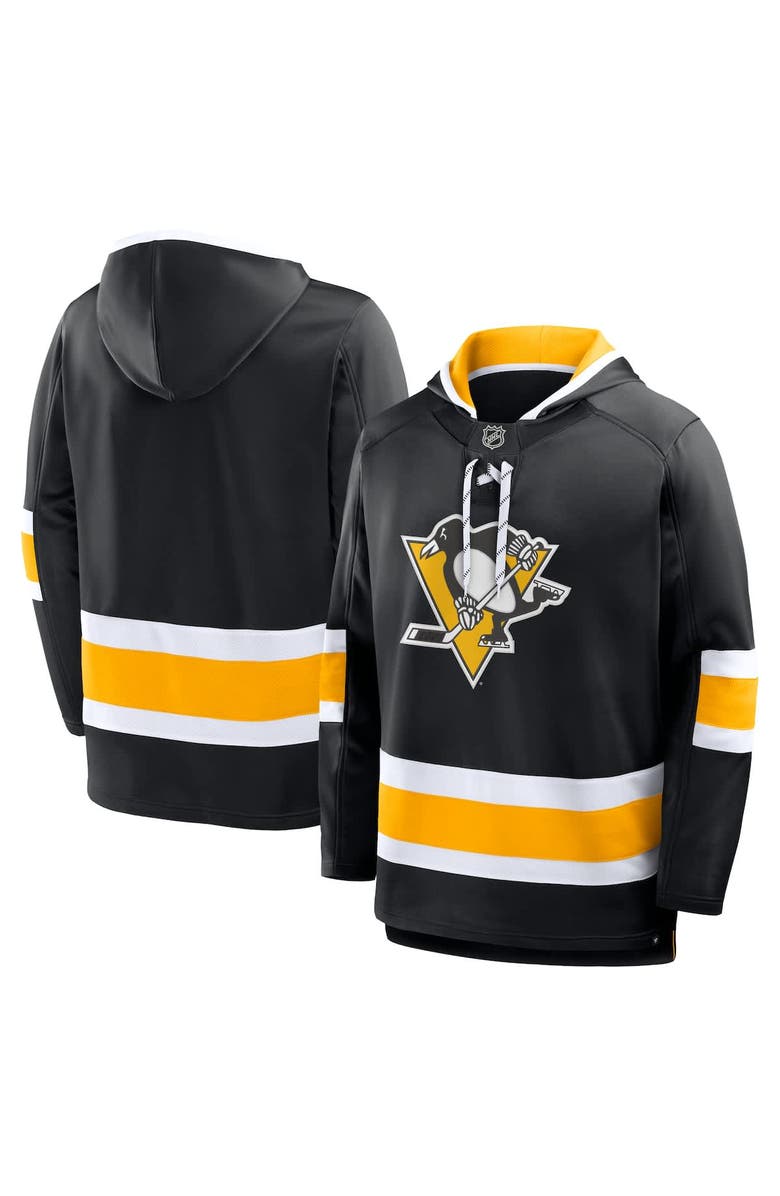 FANATICS Men's Fanatics Black Pittsburgh Penguins Prime Time Fleece Hoodie, Alternate, color, Black