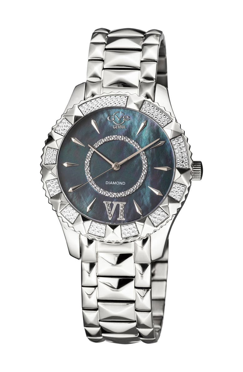GEVRIL Women's GV2 Venice Diamond Bracelet Watch, 39mm - 0.0038 ctw, Main, color, Silver