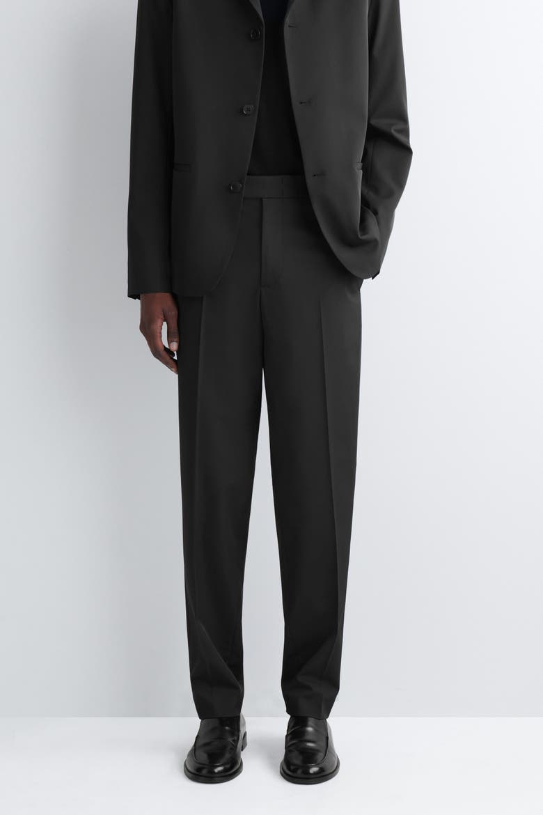 Tech-Twill Slim-Fit Straight-Leg Pants, Alternate, color, BLACK