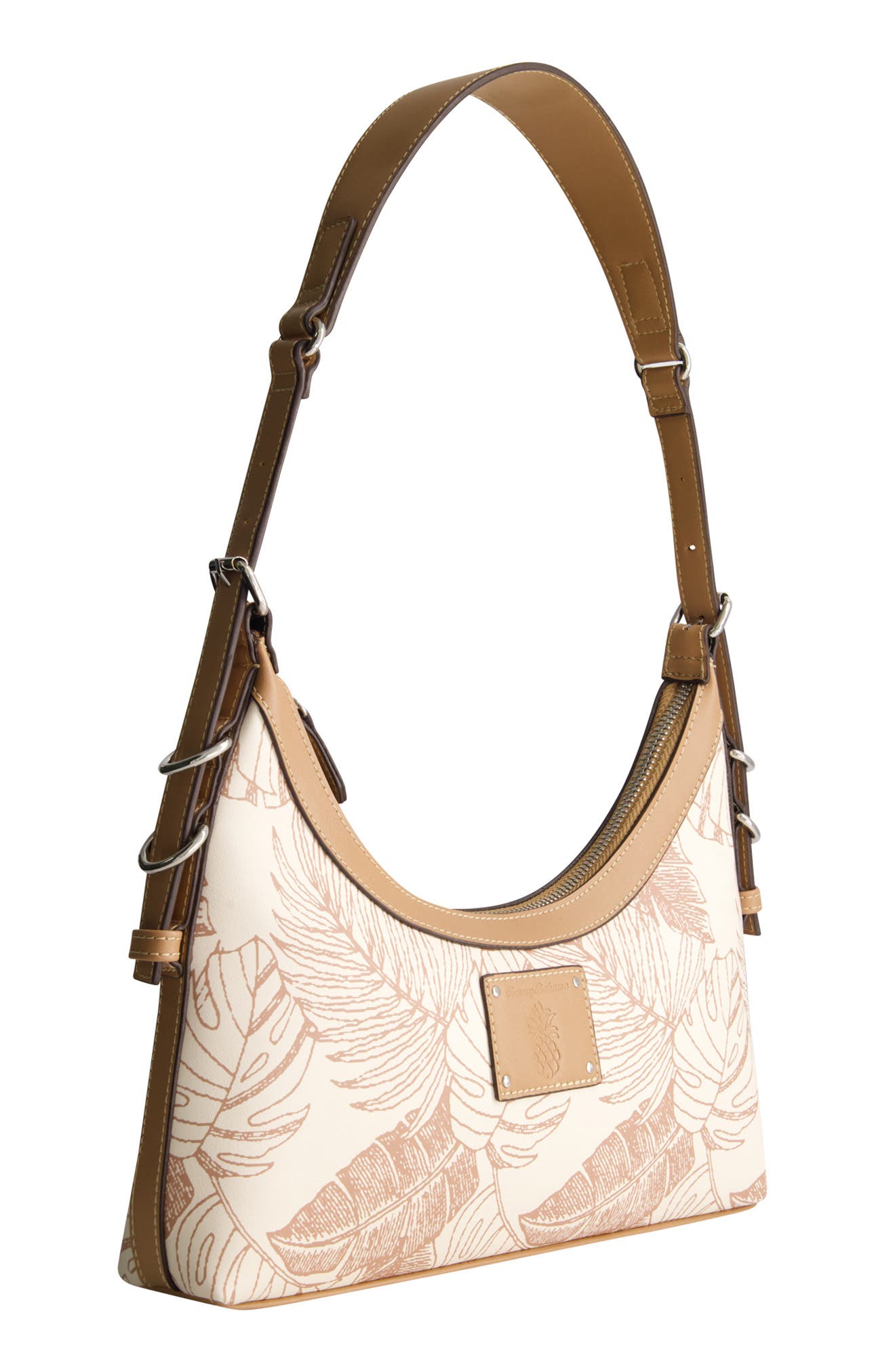 Tommy Bahama Debossed Logo Hobo Bag, Alternate, color, Tan