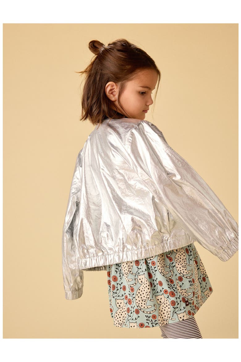 Metallic Bomber Jacket, Alternate, color, Metallic Silver