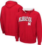 COLOSSEUM Men's Colosseum Scarlet Nebraska Huskers Arch & Logo 3.0 Full-Zip Hoodie