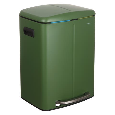 Marco Rectangular Dual Compartment Trash Can with Soft-Close Lid