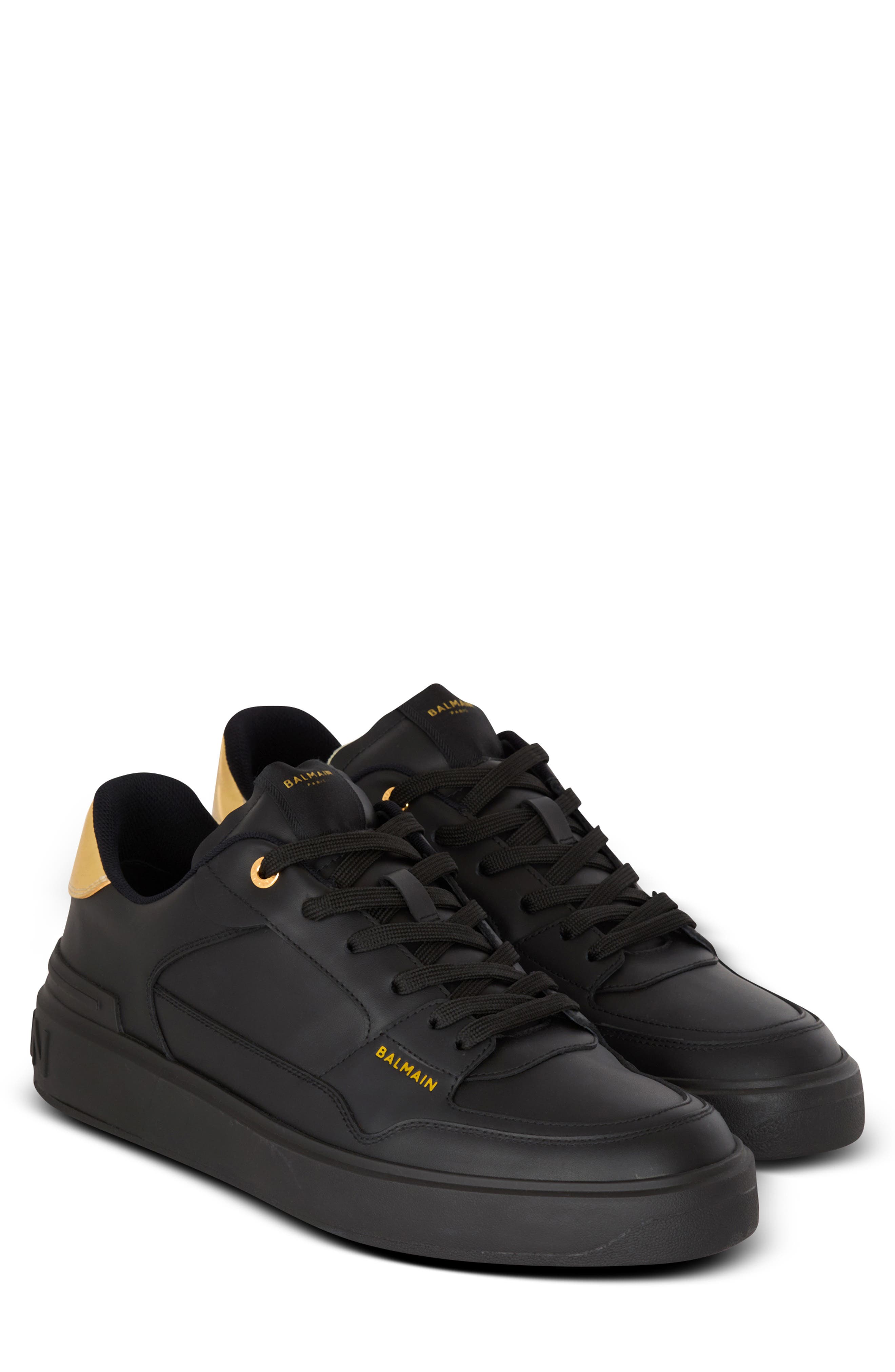 Balmain B-Court Flip Calfskin Low Top Sneaker, Main, color, 
