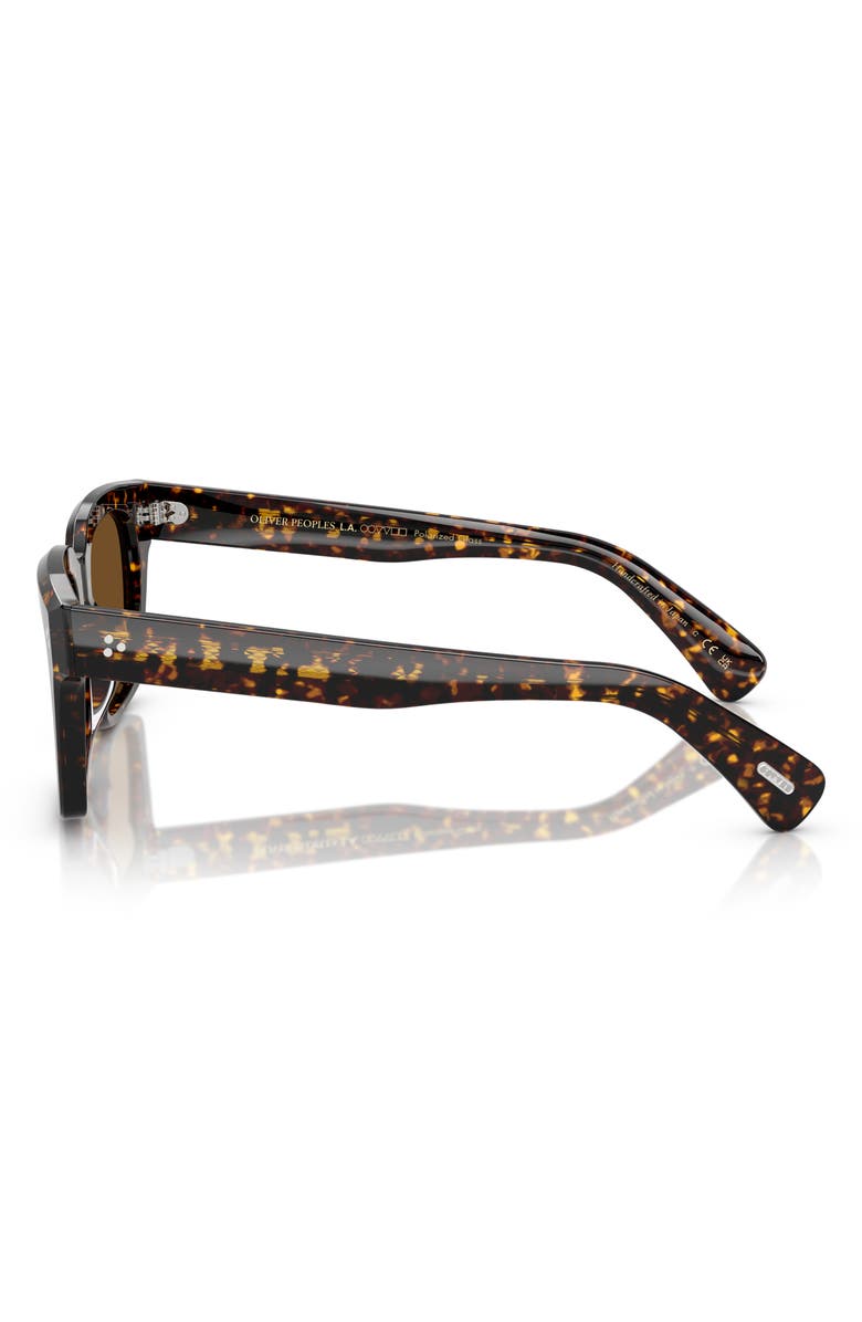 Oliver Peoples 52mm Polarized Pillow Sunglasses, Alternate, color, Tortoise