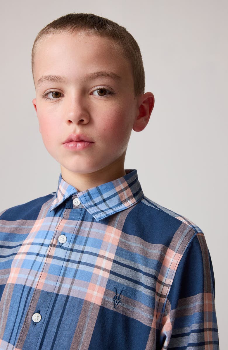 Kids' Plaid Cotton Button-Up Shirt