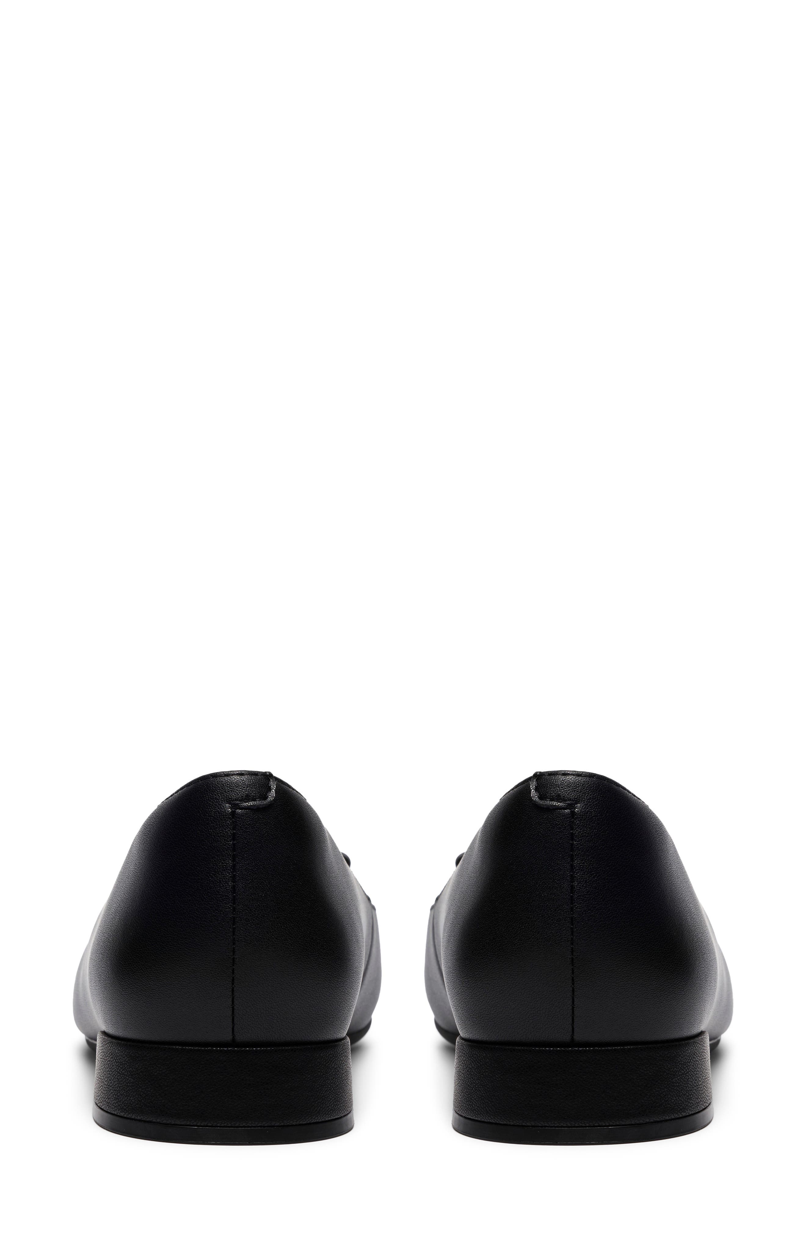 Natalyn Trim Leather Flat, Alternate, color, BLACK LEATHER