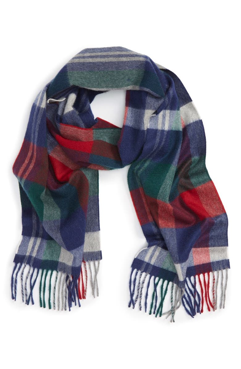 Nordstrom Plaid Cashmere Scarf, Main, color, 
