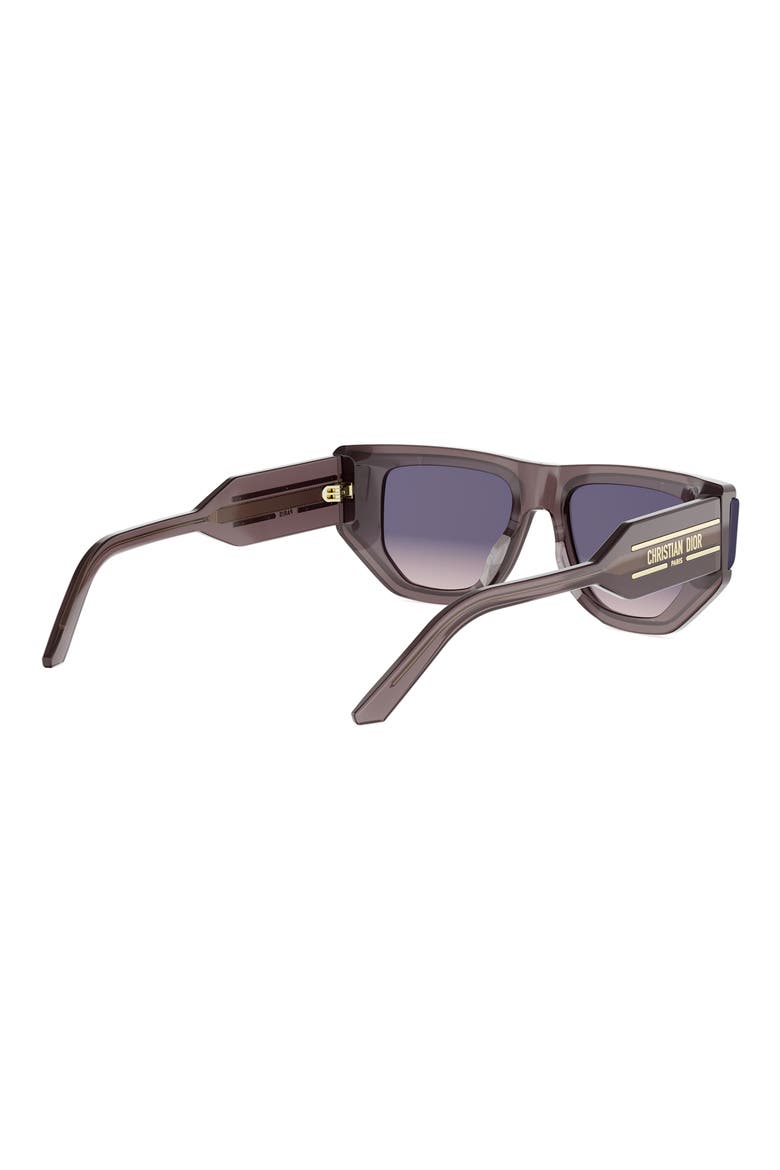 'DiorSignature S15I 63mm Oversize Cat Eye Sunglasses, Alternate, color, SHINY DARK BROWN / VIOLET