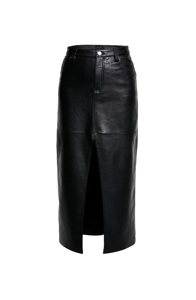 AS by DF Imogen Recycled Leather Skirt, Alternate, color, Black