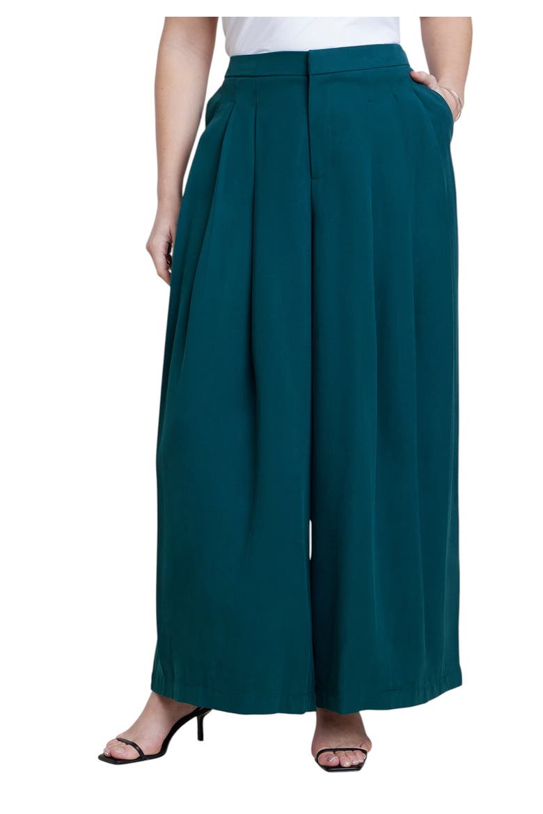 Pleated Wide Leg Trouser, Main, color, DEEP TEAL