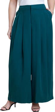 ELOQUII Pleated Wide Leg Trouser