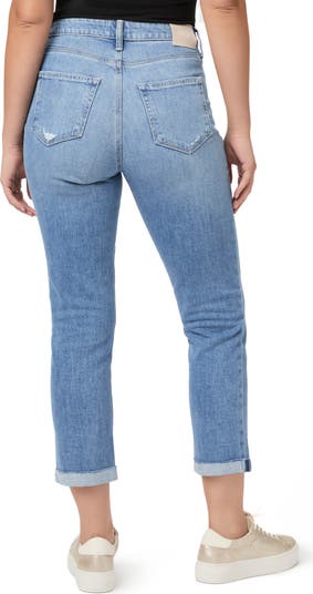 Brigitte Cuff High Waist Crop Boyfriend Jeans