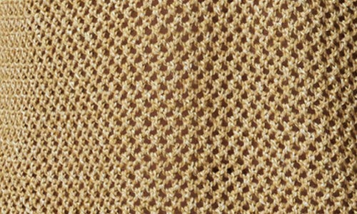 John Varvatos Tapia Openwork Merino & Linen Polo Sweater In Pale Ochre