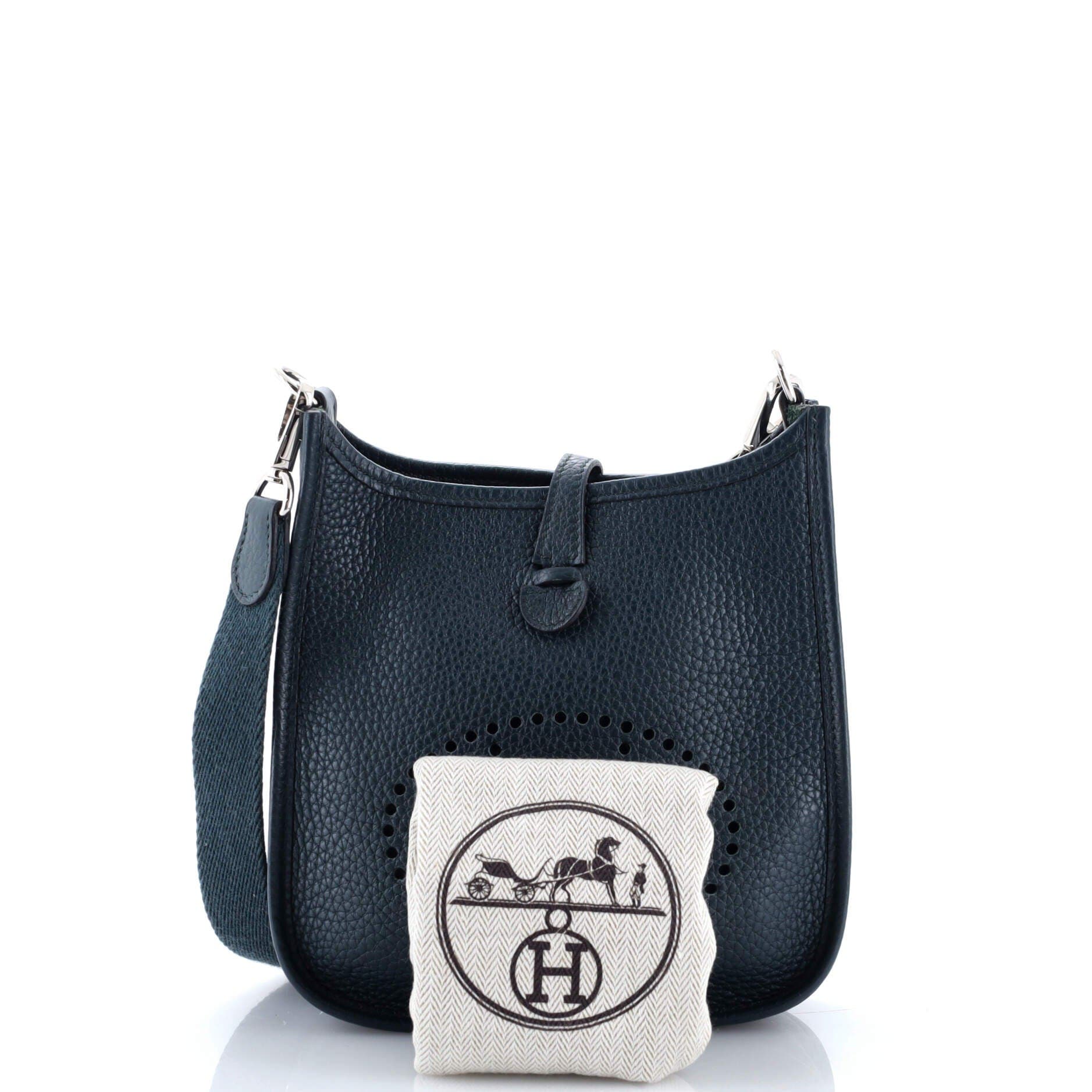 Pre-Owned Hermes Evelyne Bag Gen III Clemence TPM, Alternate, color, Vert Cypress