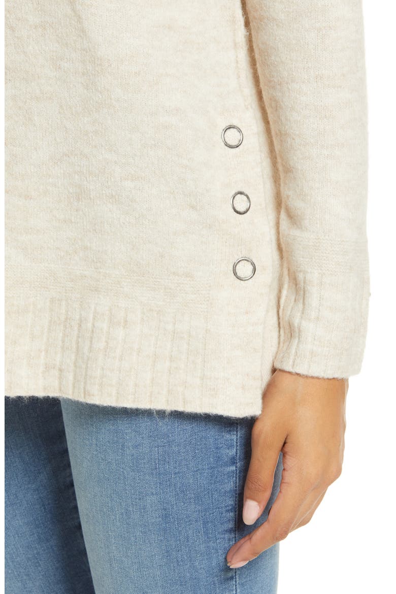 Side Snap Sweater Tunic, Alternate, color, BEIGE OATMEAL