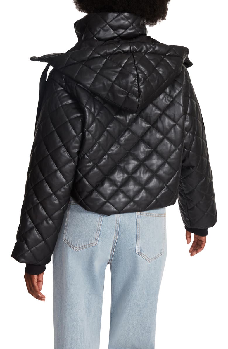 Steve Madden Hayle Quilted Faux Leather Puffer Jacket, Alternate, color,