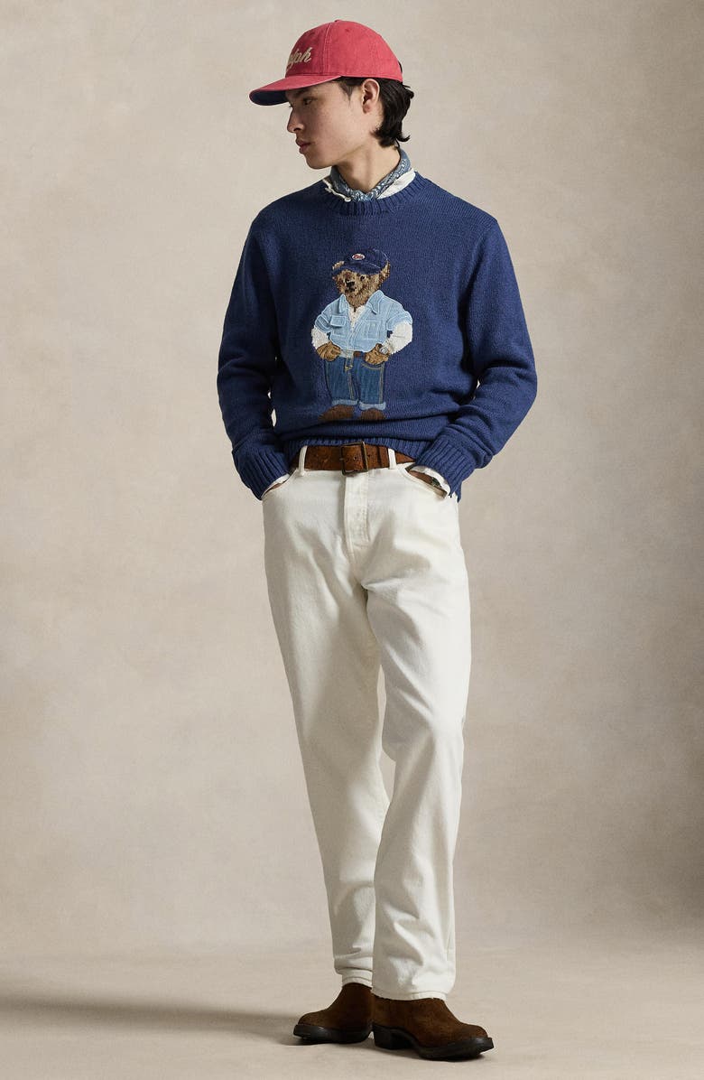 Polo Ralph Lauren Polo Bear Linen & Cotton Sweater, Alternate, color, Light Navy